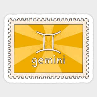 Gemini Zodiac Sign Stamp Sticker